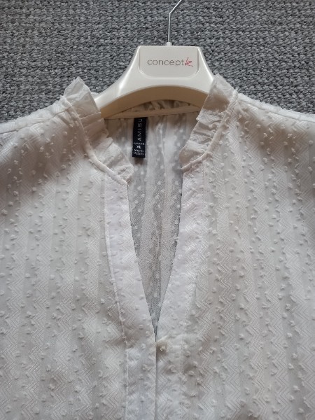 AMISU wei�e transparente Damen Bluse in Gr��e XL