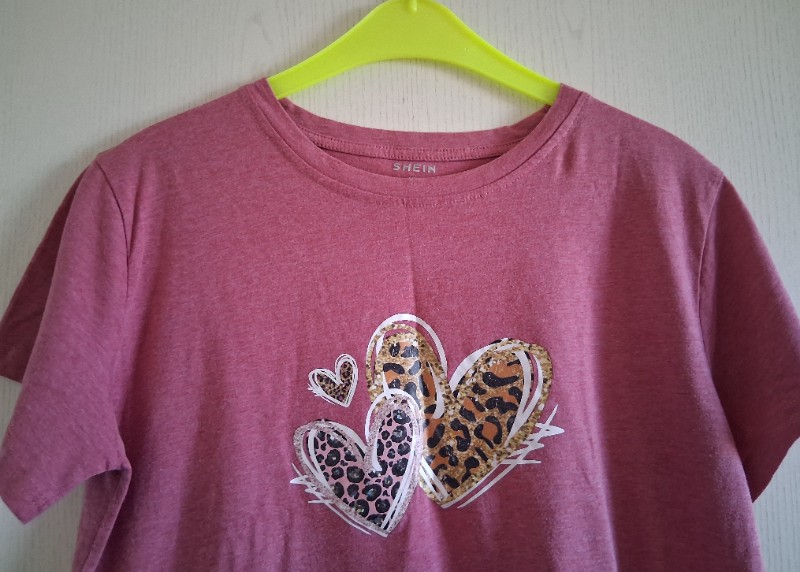 Damen Shein T-shirt in Pink meliert Gr��e XL